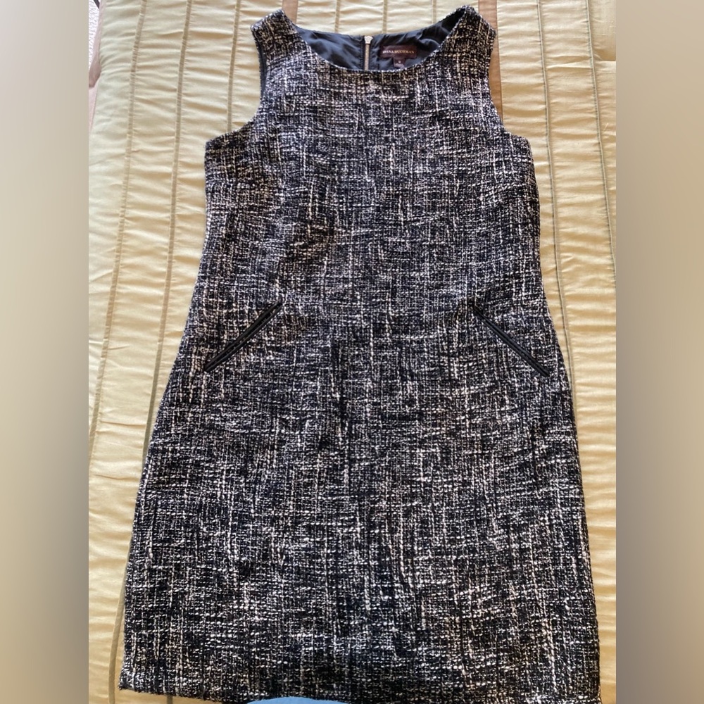 Dana Buchman Black and White Textured Dress